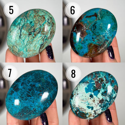 Chrysocolla Malachite Palm Stones