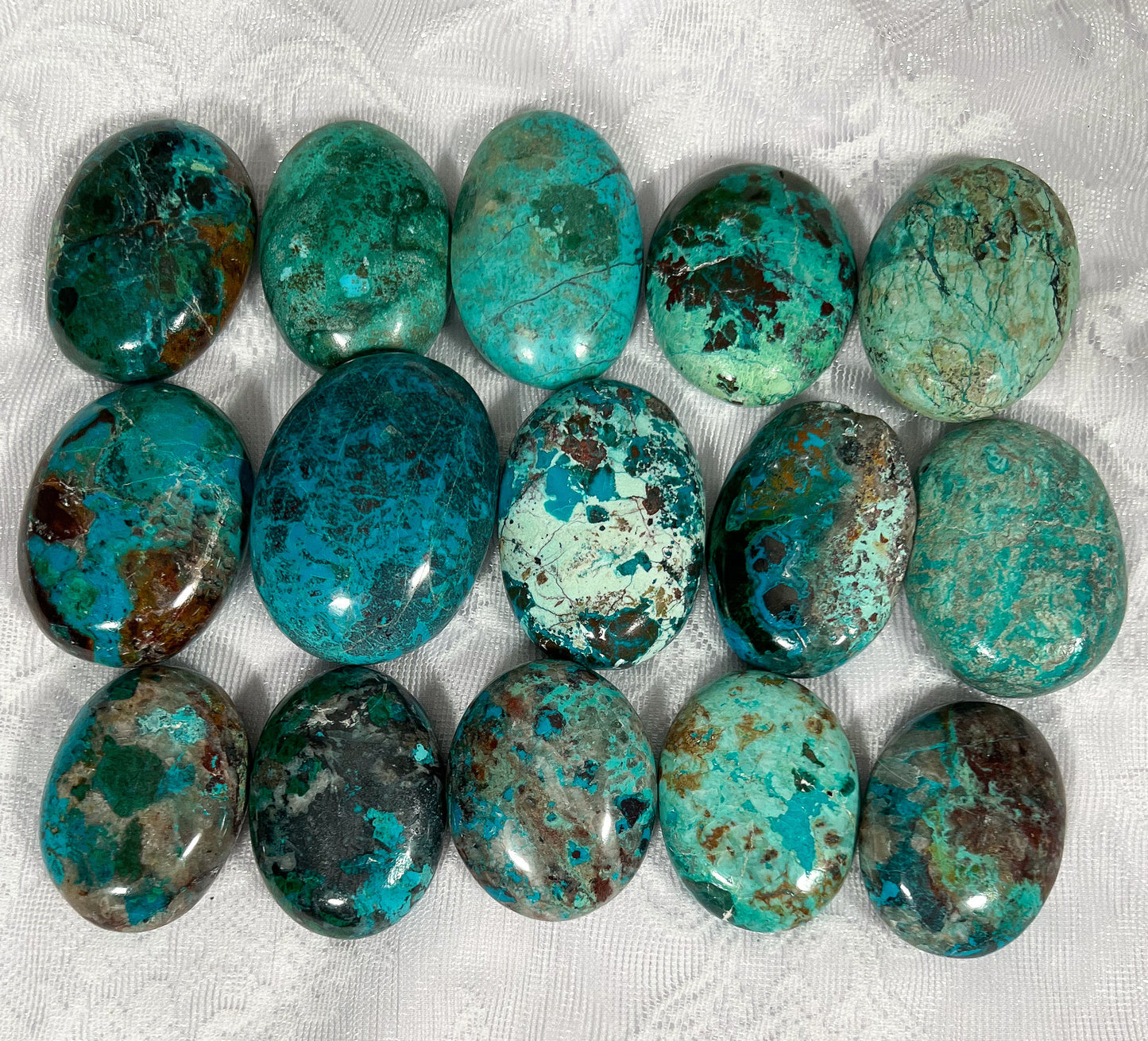 Chrysocolla Malachite Palm Stones