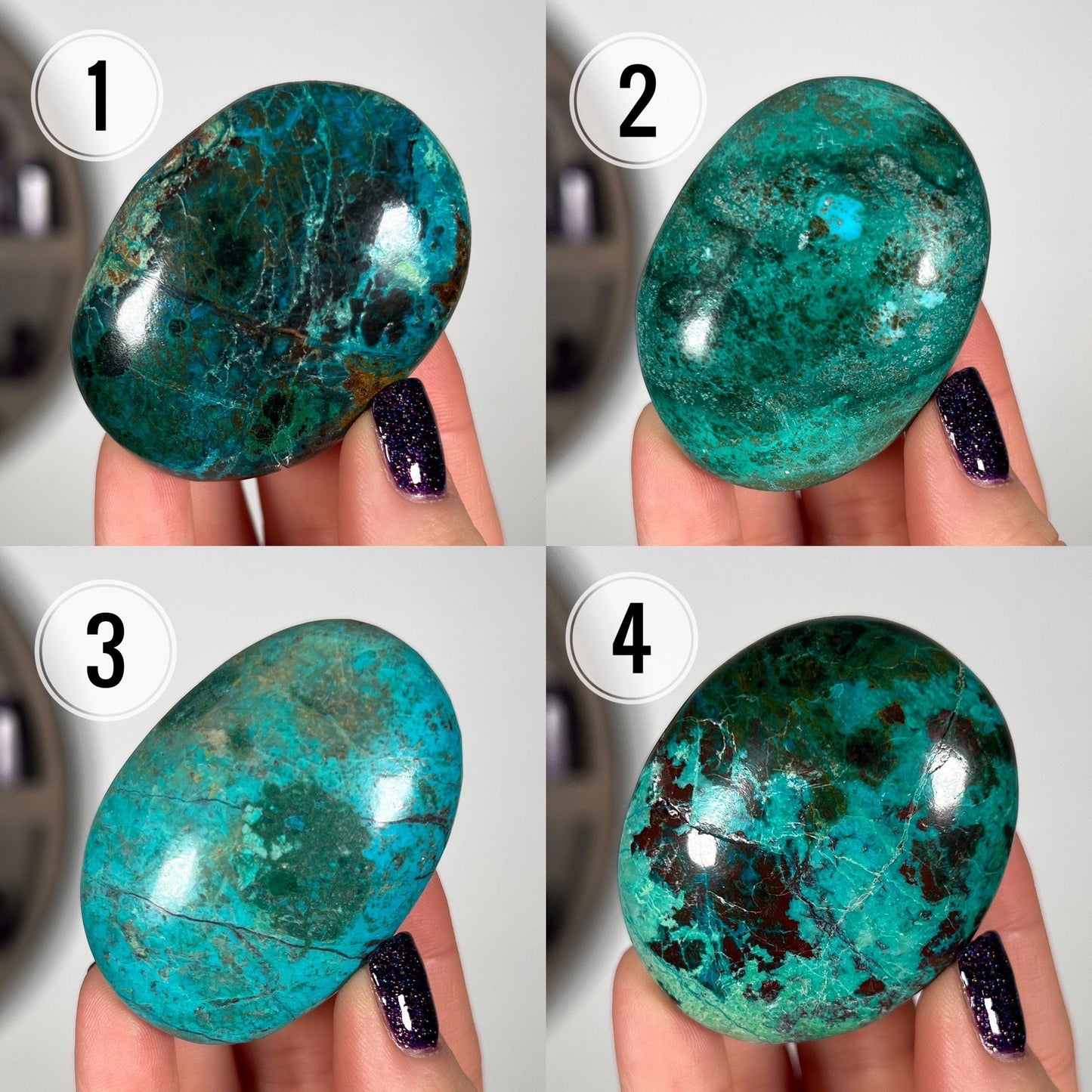 Chrysocolla Malachite Palm Stones
