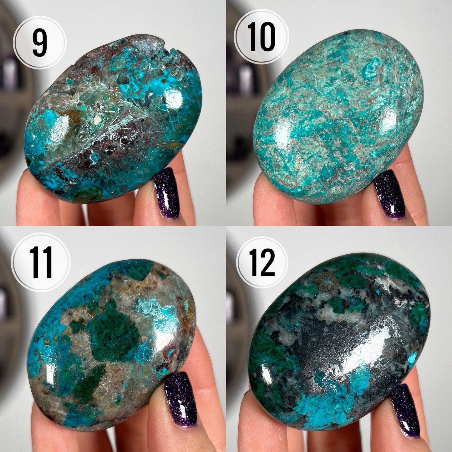 Chrysocolla Malachite Palm Stones