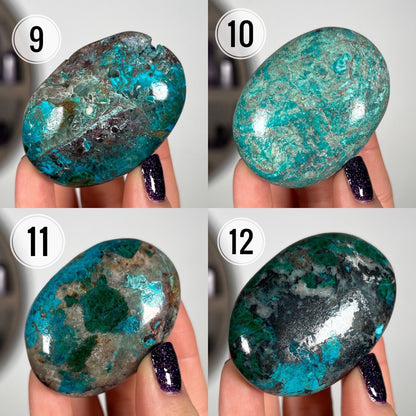 Chrysocolla Malachite Palm Stones