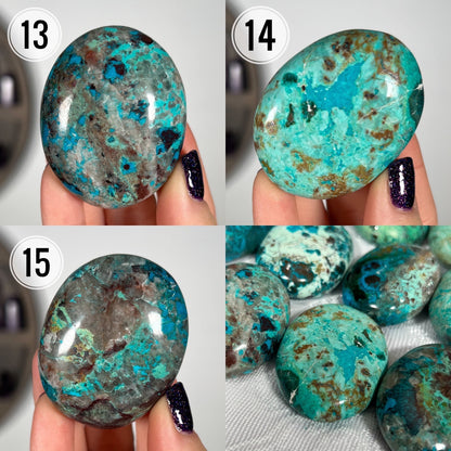 Chrysocolla Malachite Palm Stones