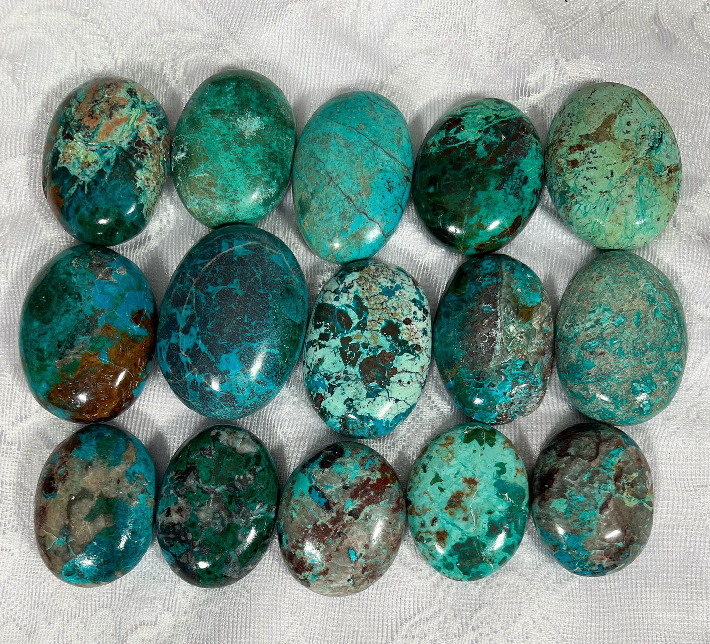 Chrysocolla Malachite Palm Stones