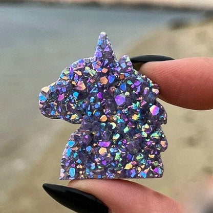 Rainbow Aura Amethyst Unicorn