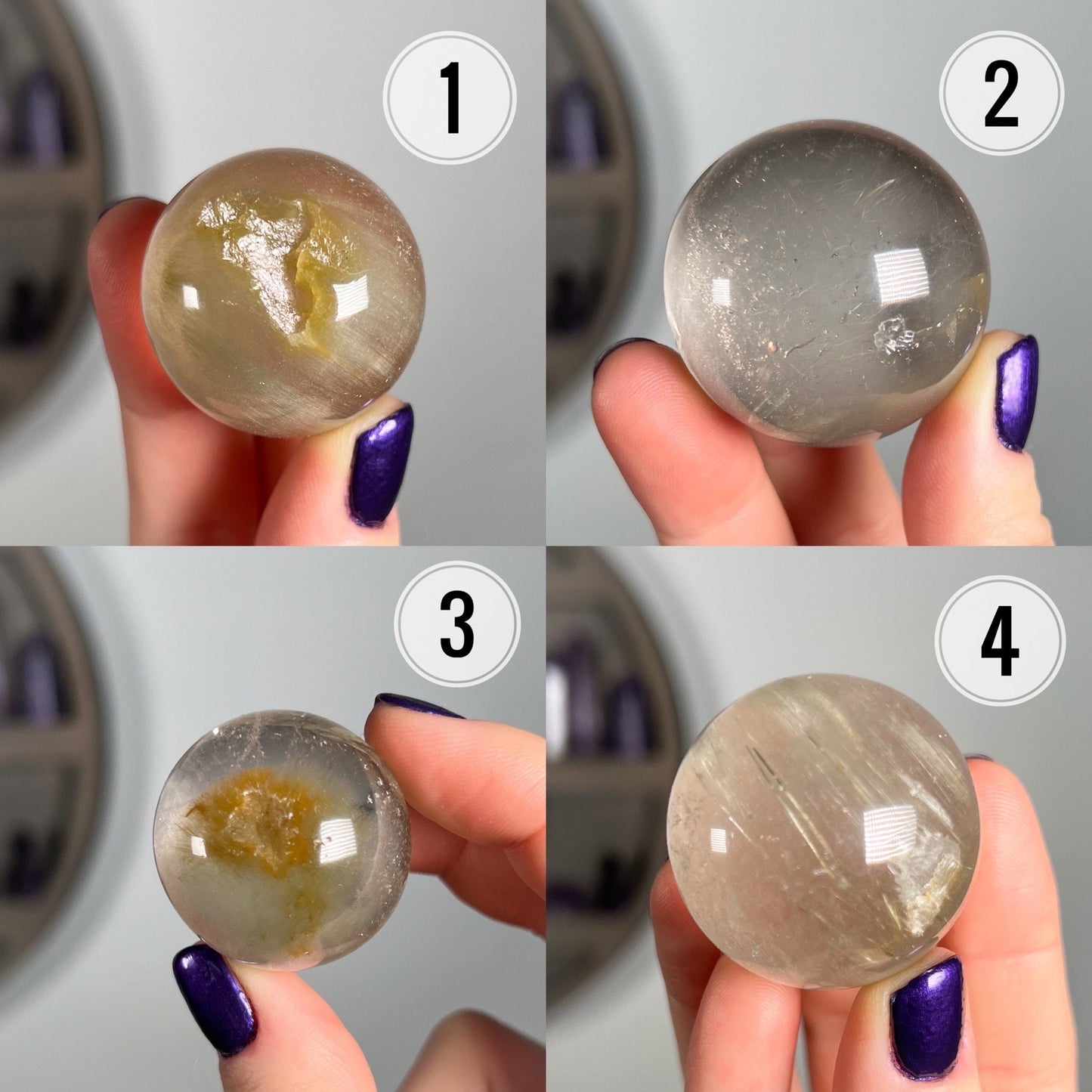 Rutilated Chlorite Quartz Sphere