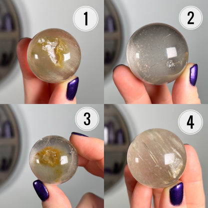 Rutilated Chlorite Quartz Sphere