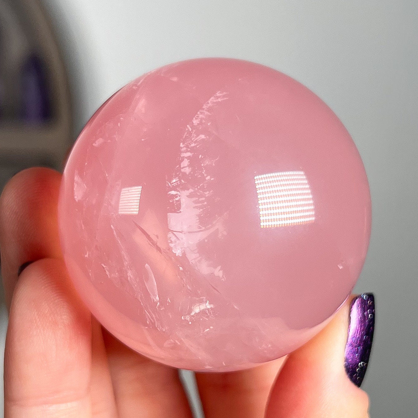 Star Mozambique Rose Quartz Sphere