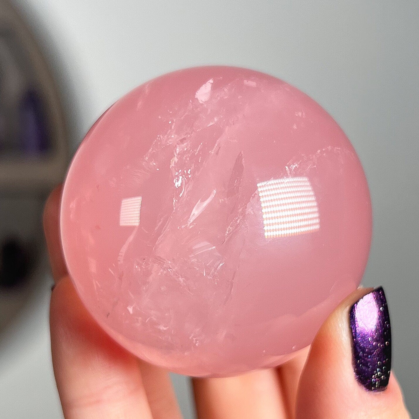 Star Mozambique Rose Quartz Sphere
