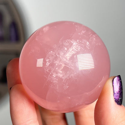 Star Mozambique Rose Quartz Sphere
