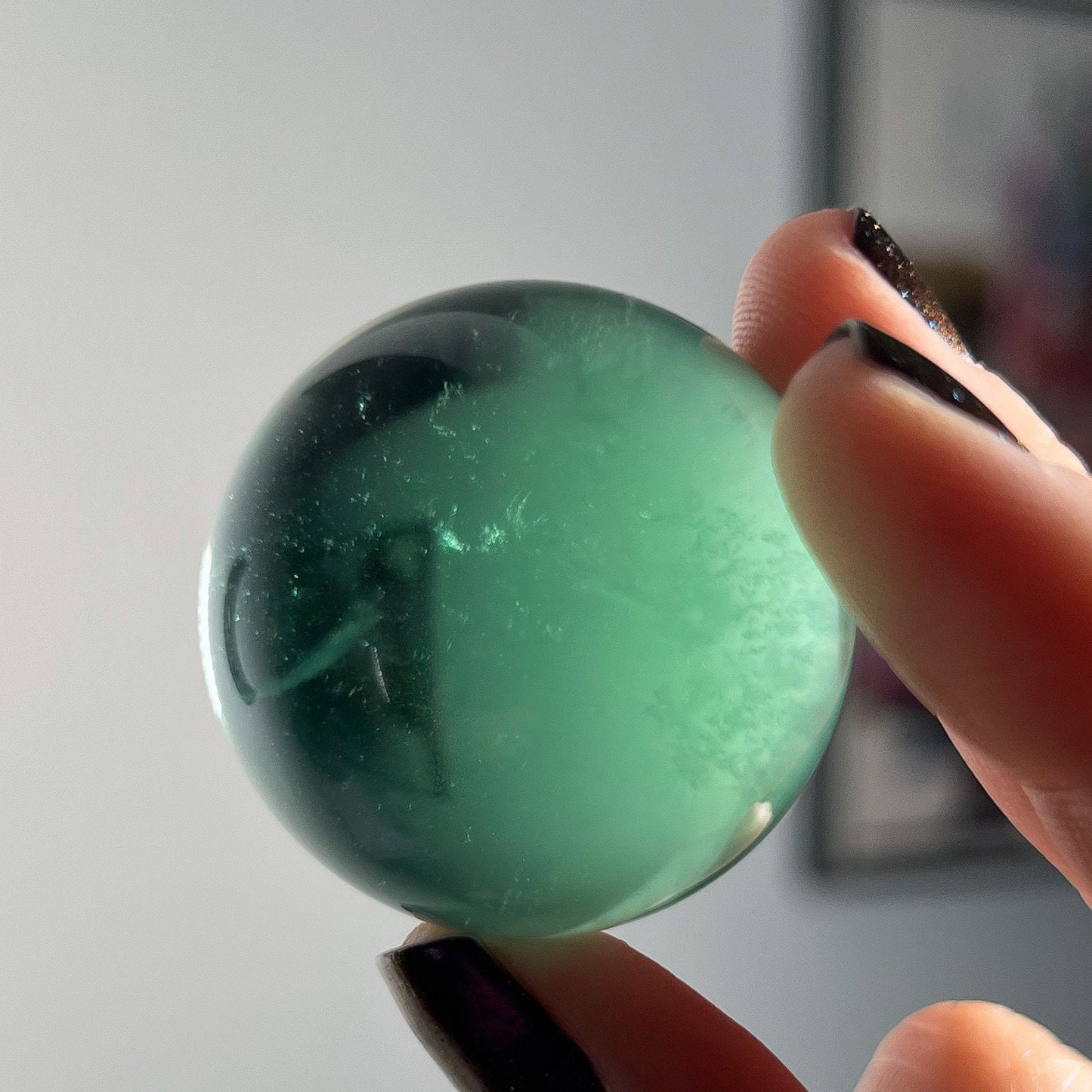 Gem Grade Green Fluorite Sphere
