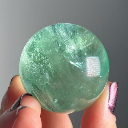 Gem Grade Green Fluorite Sphere