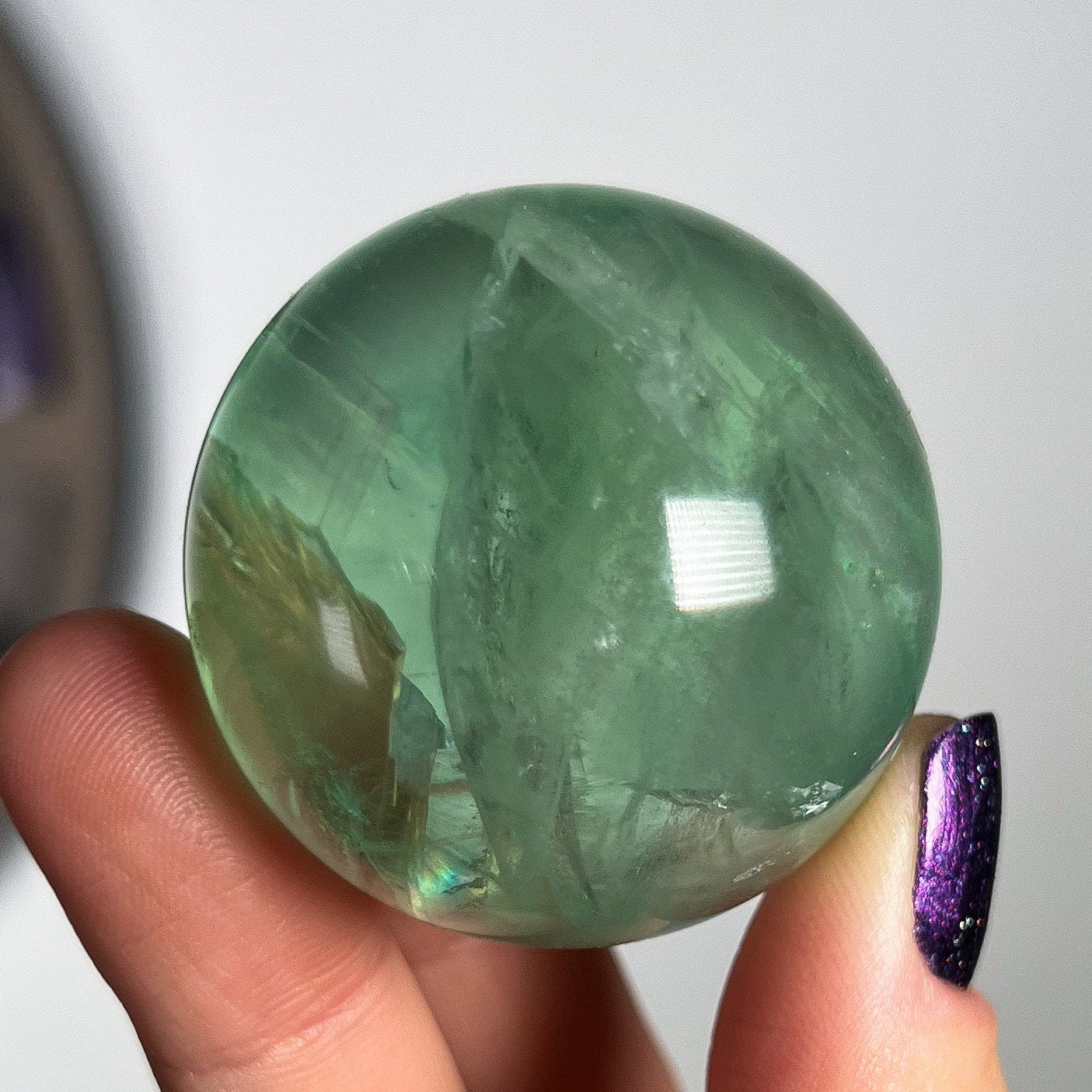 Gem Grade Green Fluorite Sphere