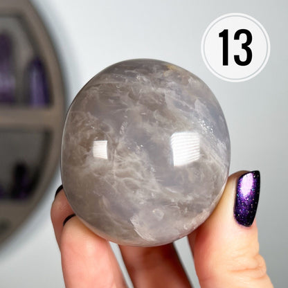Blue Rose Quartz Palm Stones
