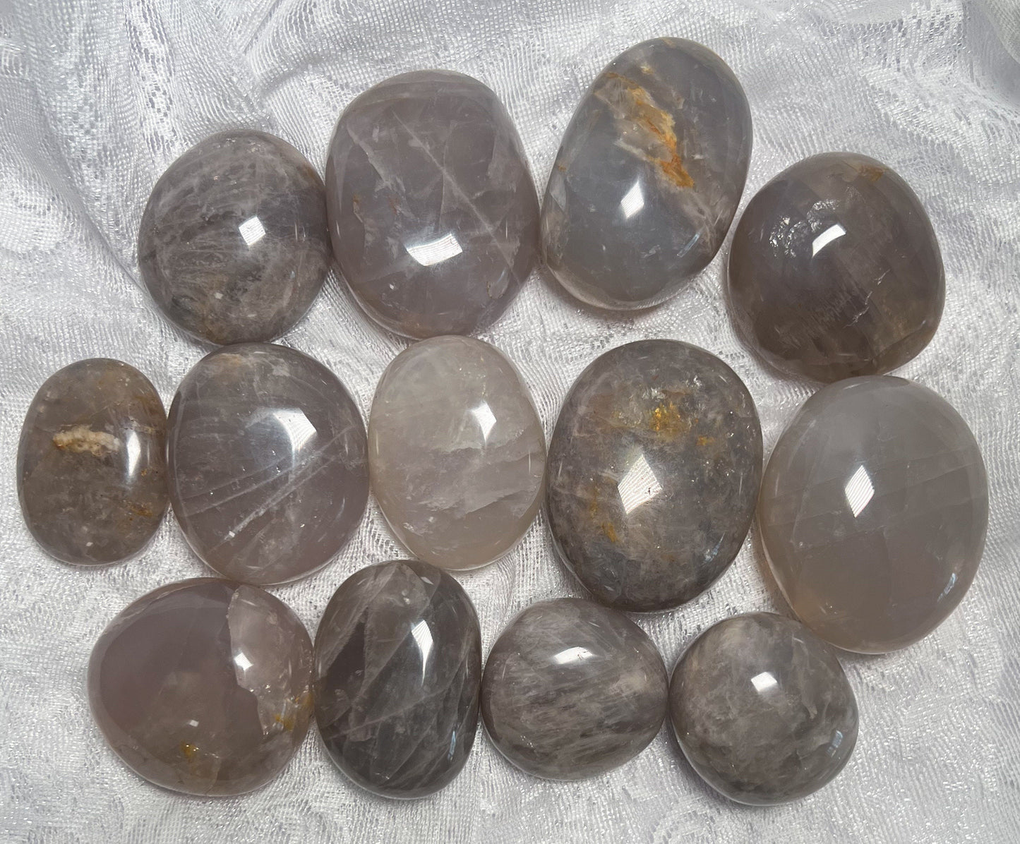 Blue Rose Quartz Palm Stones