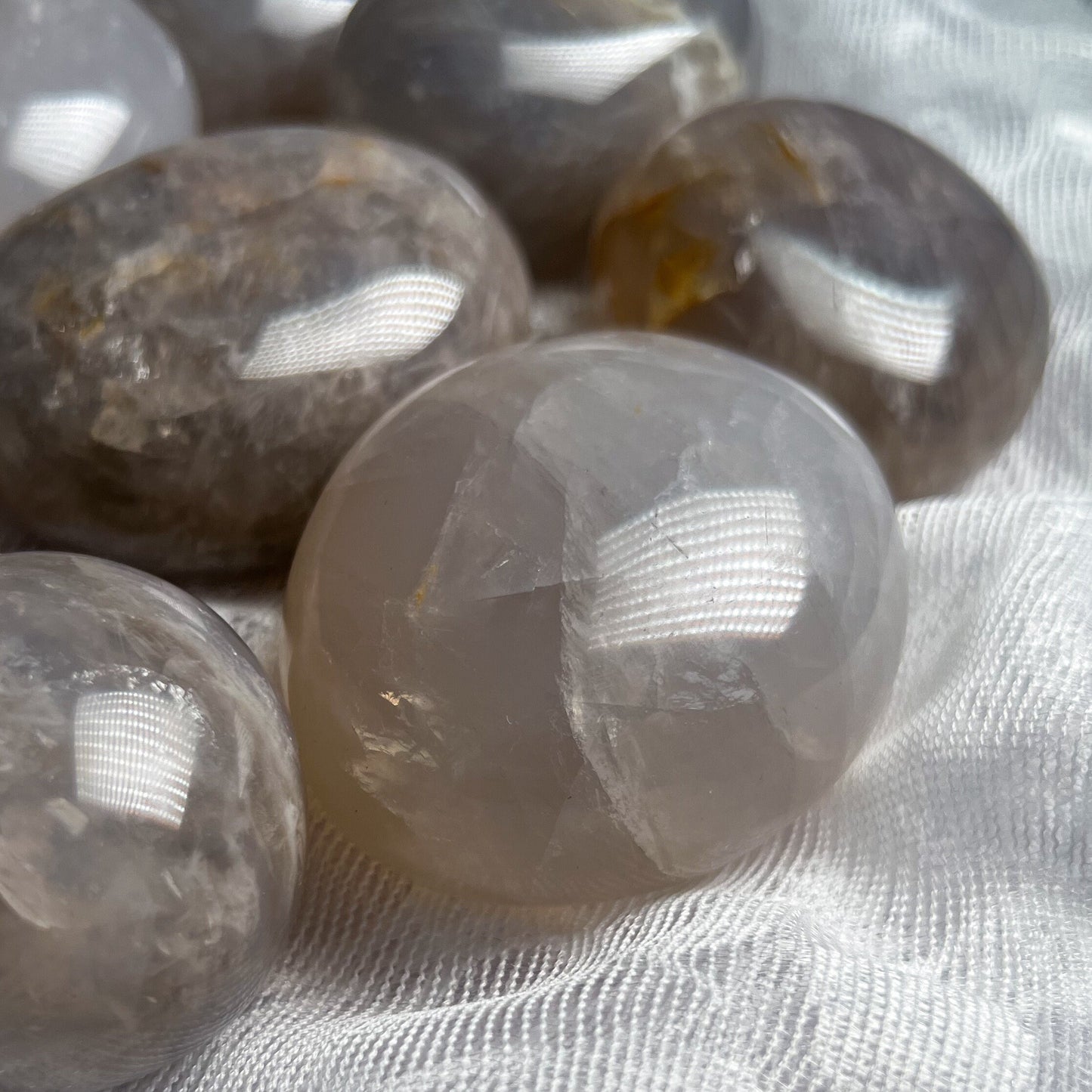 Blue Rose Quartz Palm Stones