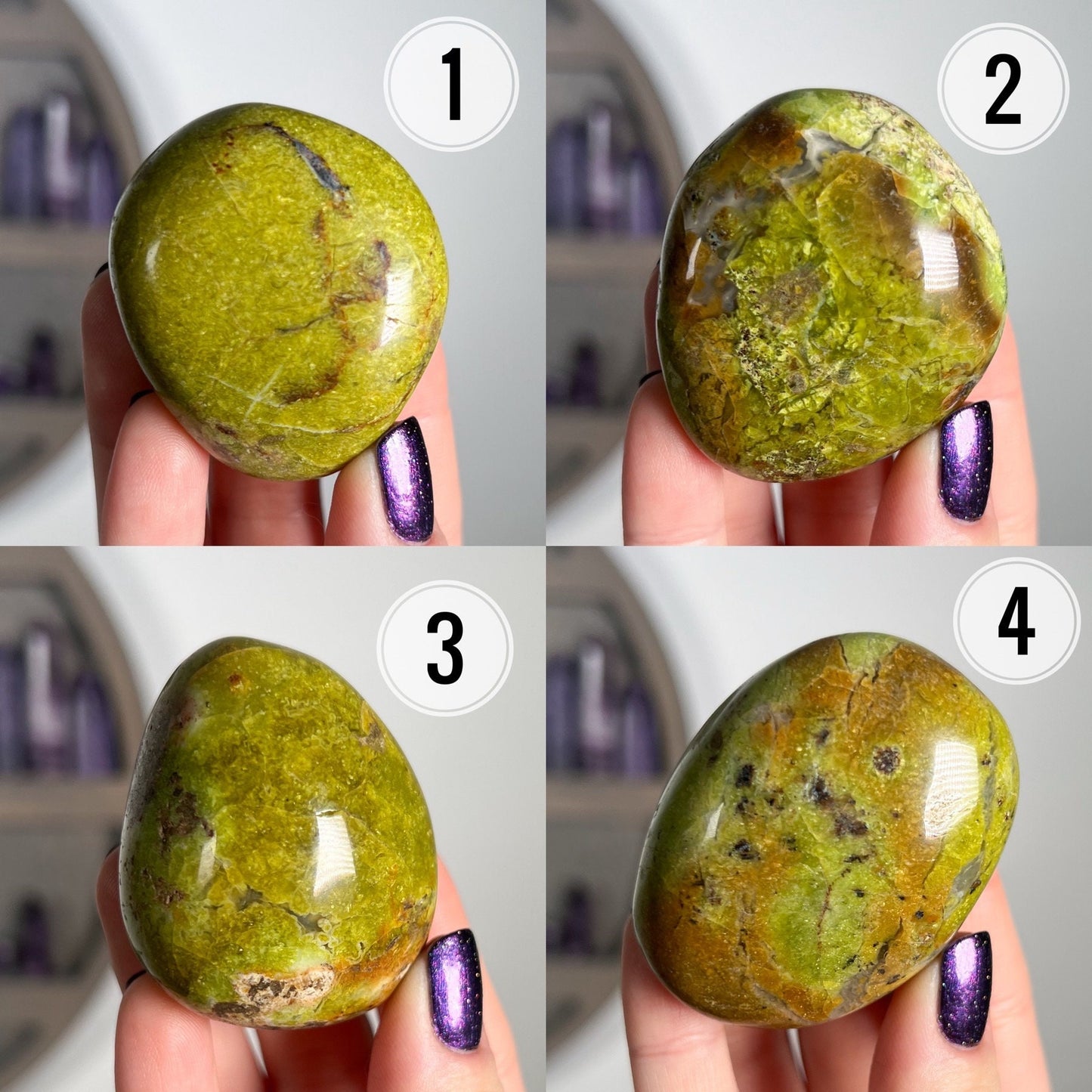 Green Opal Palm Stones