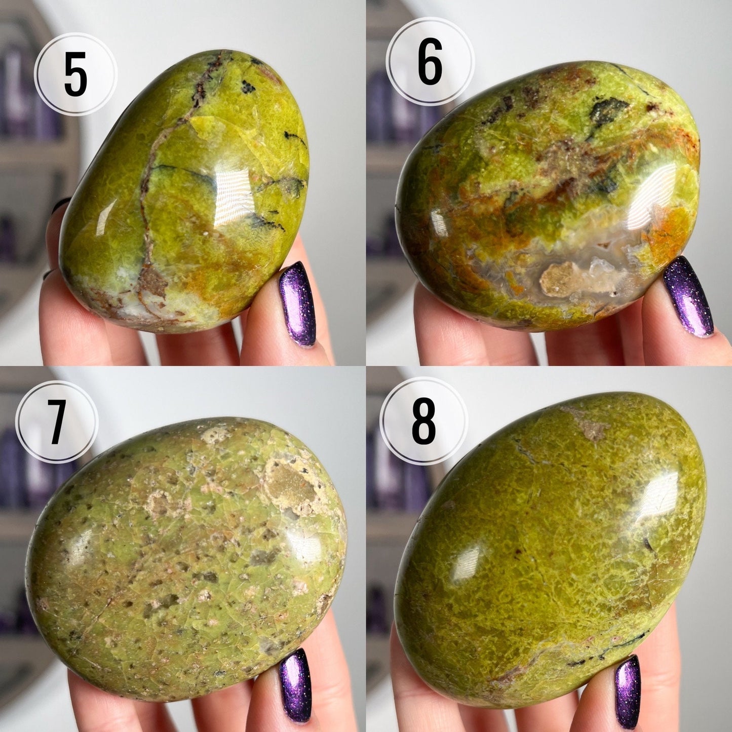 Green Opal Palm Stones