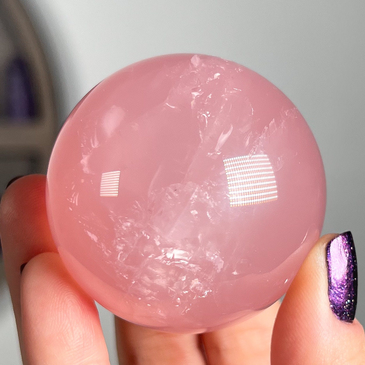 Star Mozambique Rose Quartz Sphere