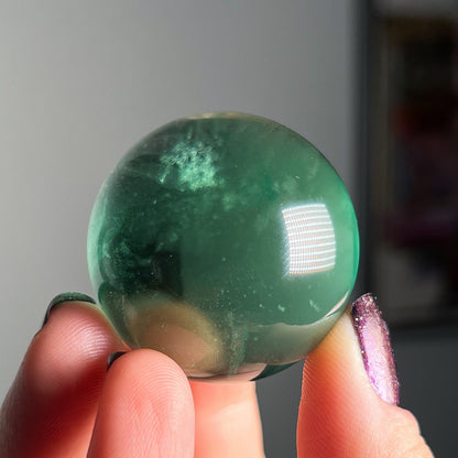 Gem Grade Green Fluorite Sphere