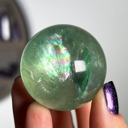 Gem Grade Green Fluorite Sphere