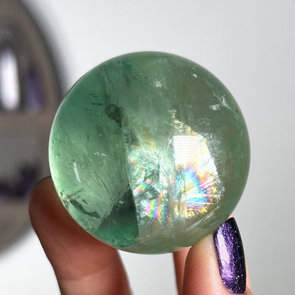 Gem Grade Green Fluorite Sphere