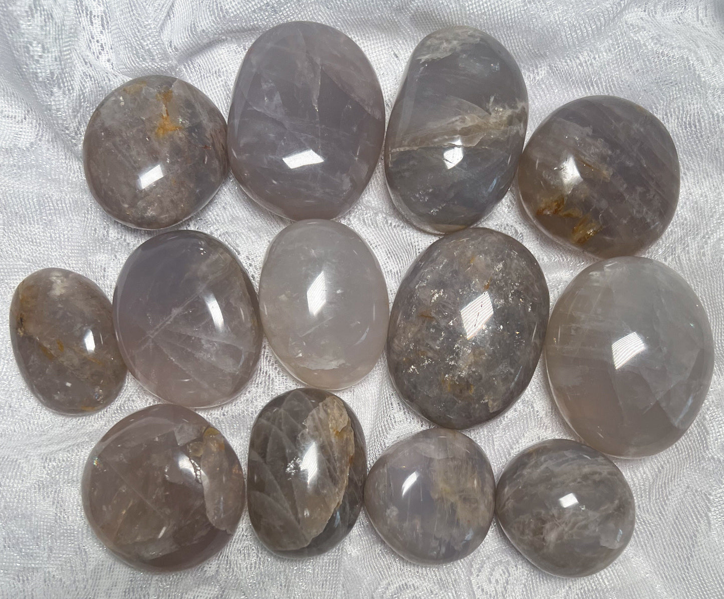 Blue Rose Quartz Palm Stones