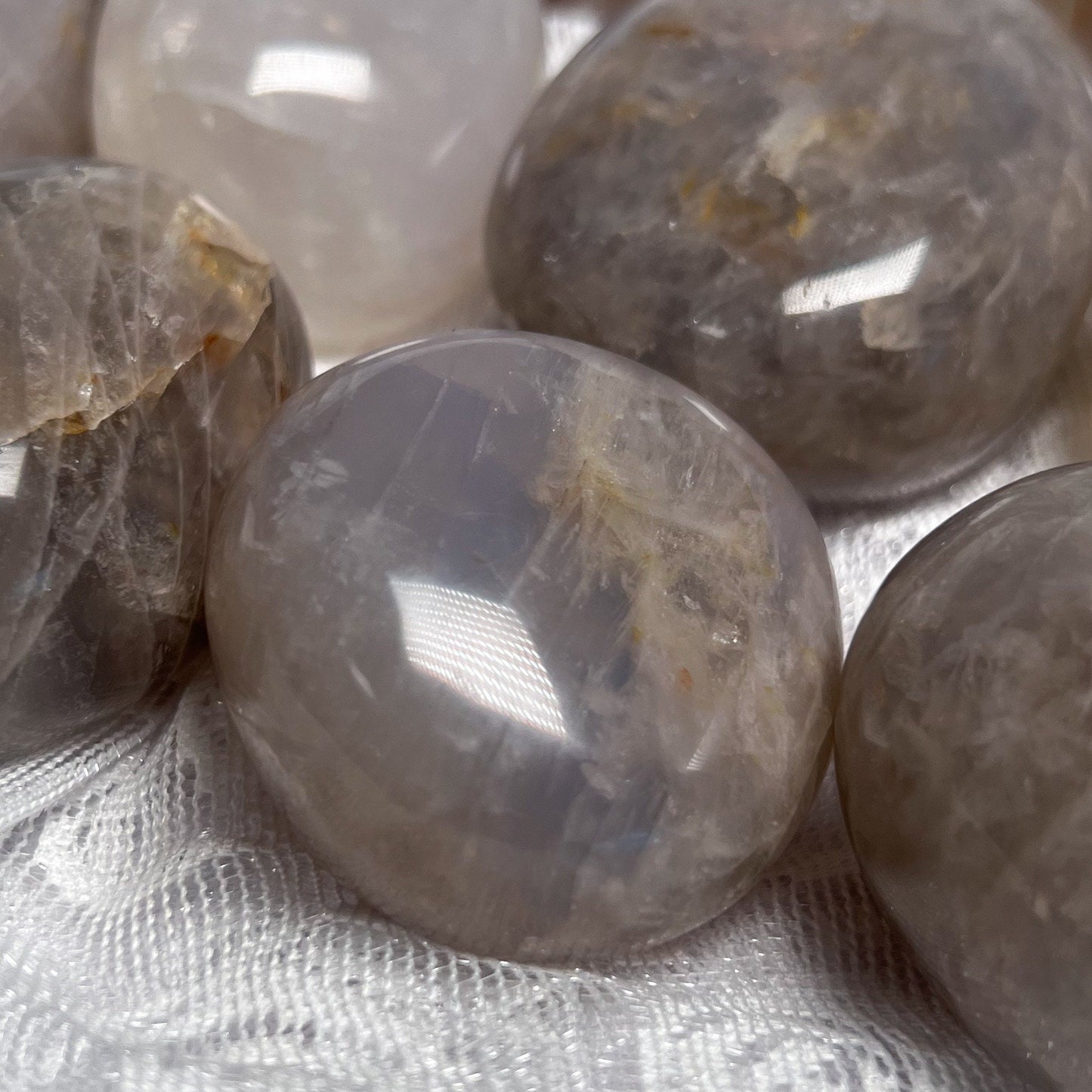 Blue Rose Quartz Palm Stones