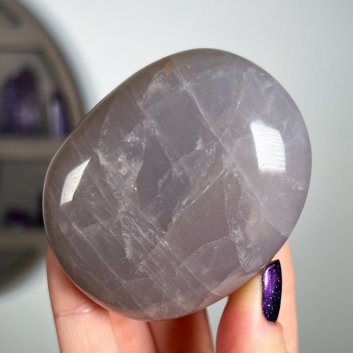 Blue Rose Quartz Palm Stones