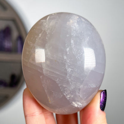 Blue Rose Quartz Palm Stones