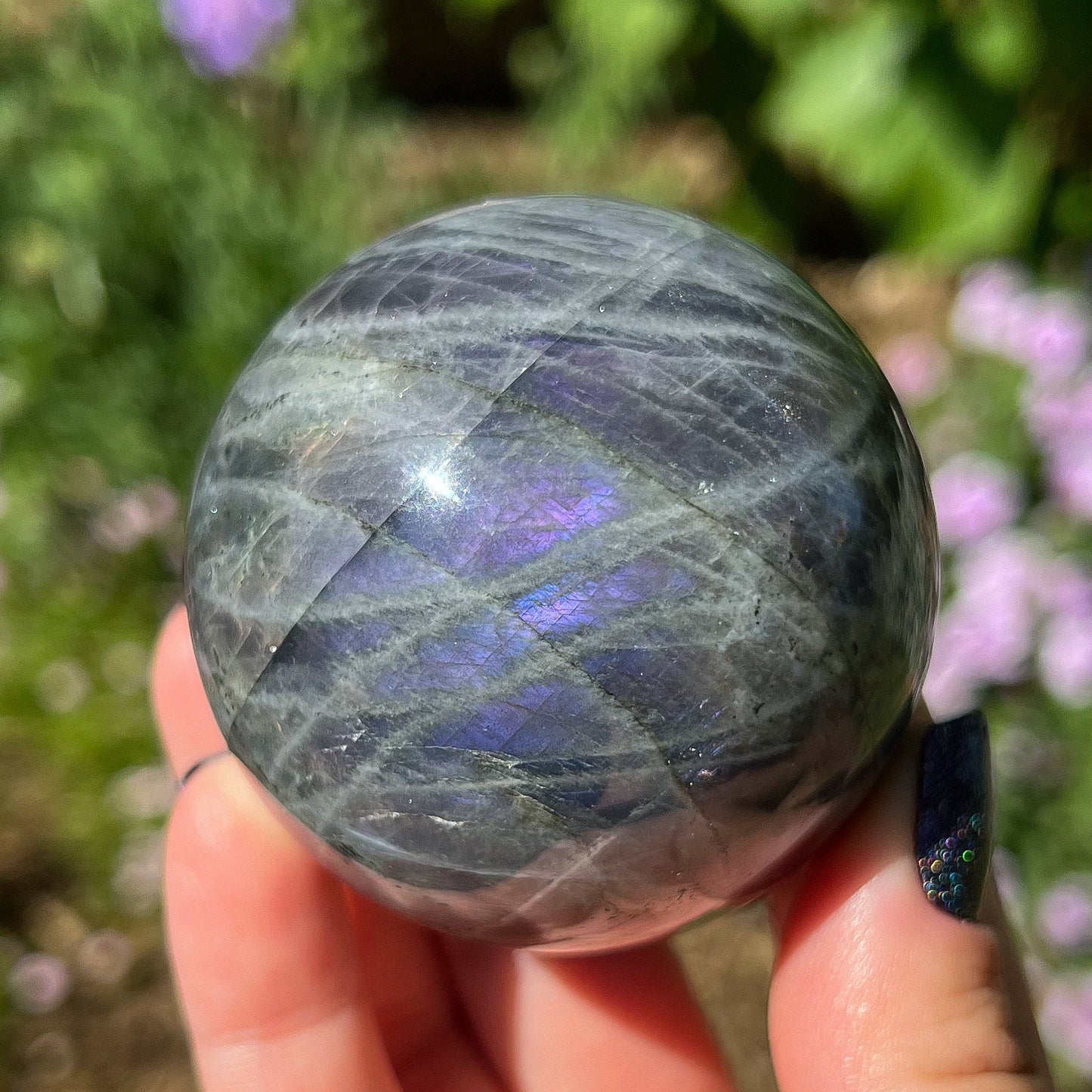 Purple Pink Labradorite Sphere