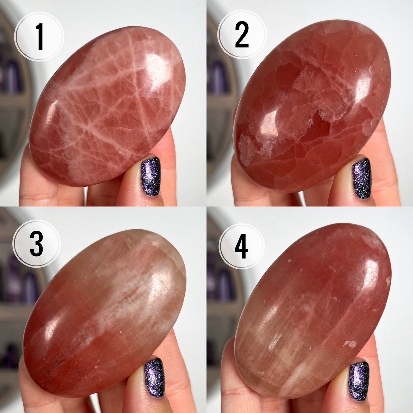 Rose Pink Calcite Palm Stones