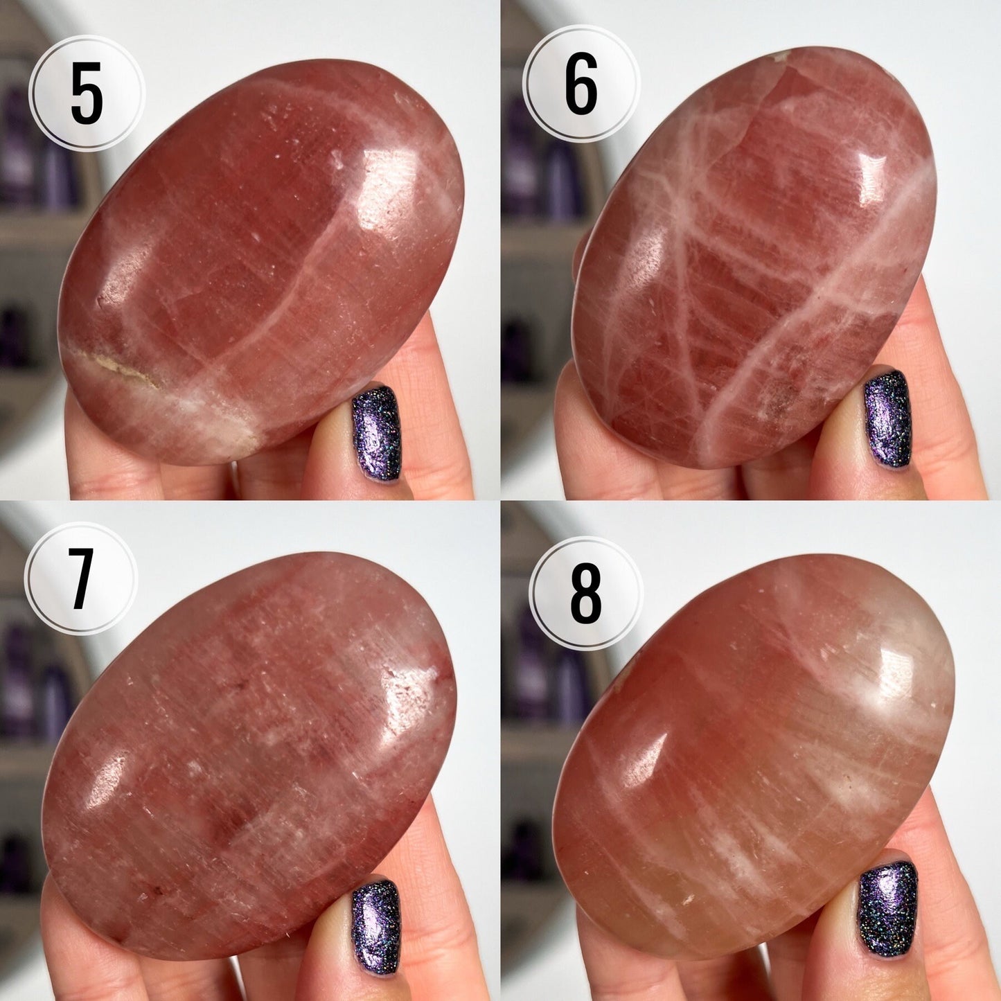 Rose Pink Calcite Palm Stones