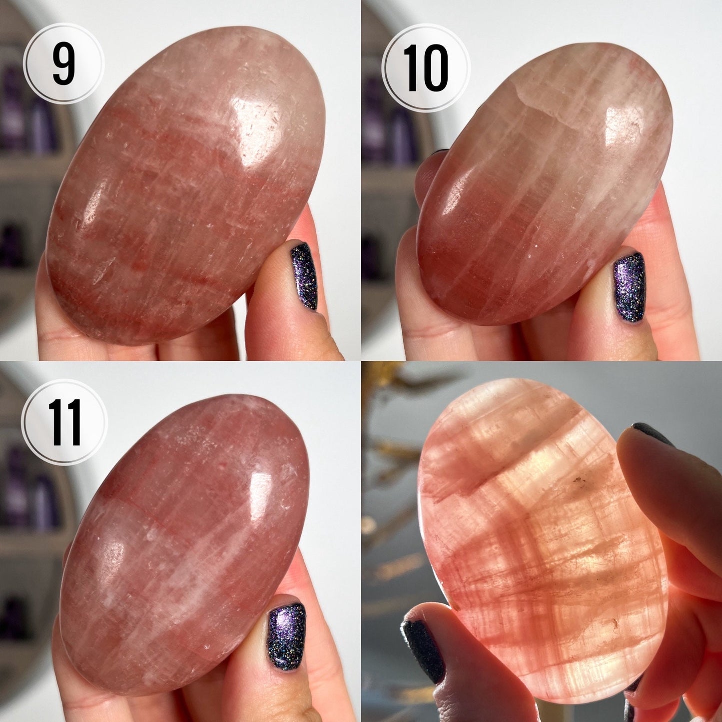 Rose Pink Calcite Palm Stones