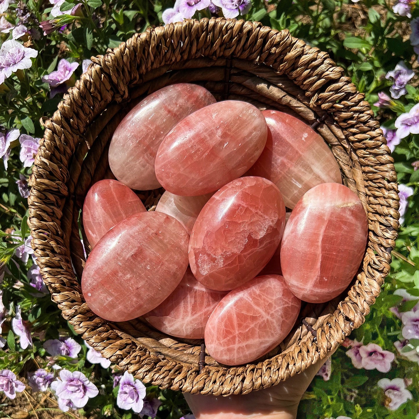 Rose Pink Calcite Palm Stones