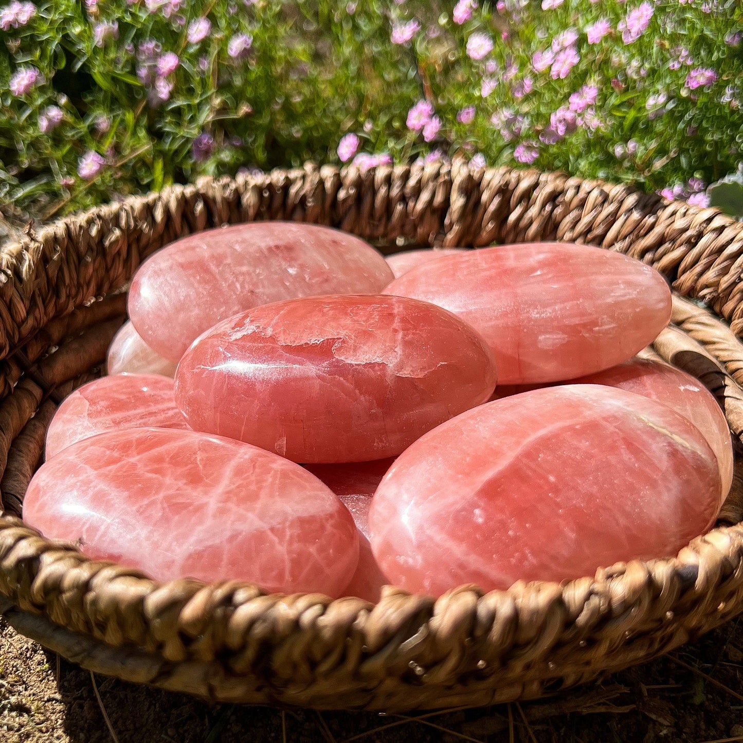 Rose Pink Calcite Palm Stones