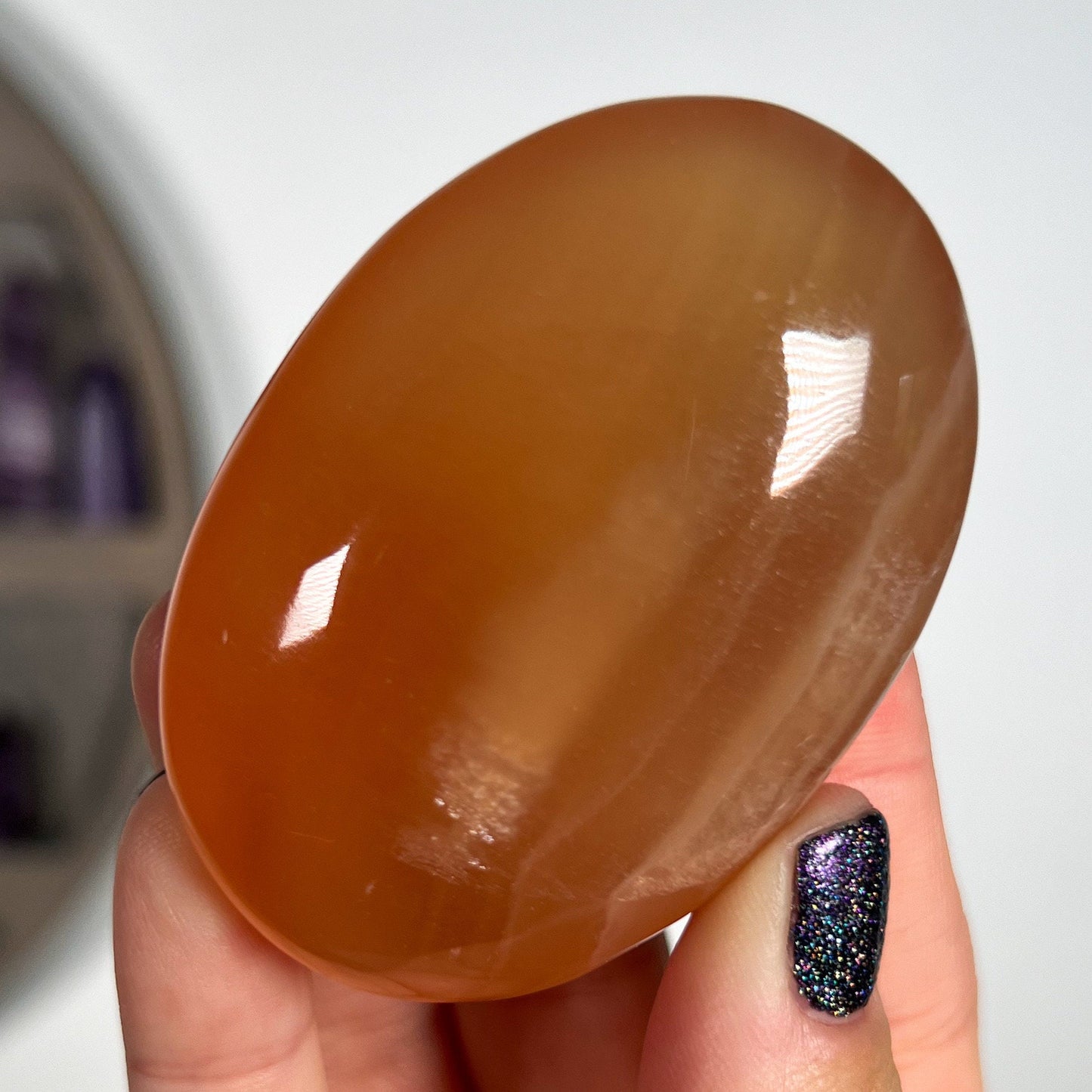 Honey Calcite Palm Stones