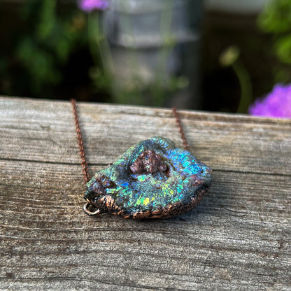 Rainbow Aura Chalcedony Necklace