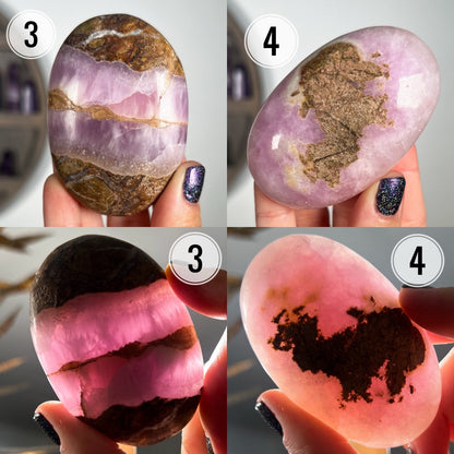 Pink Aragonite Palm Stones