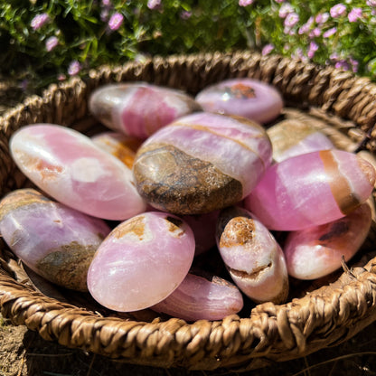 Pink Aragonite Palm Stones