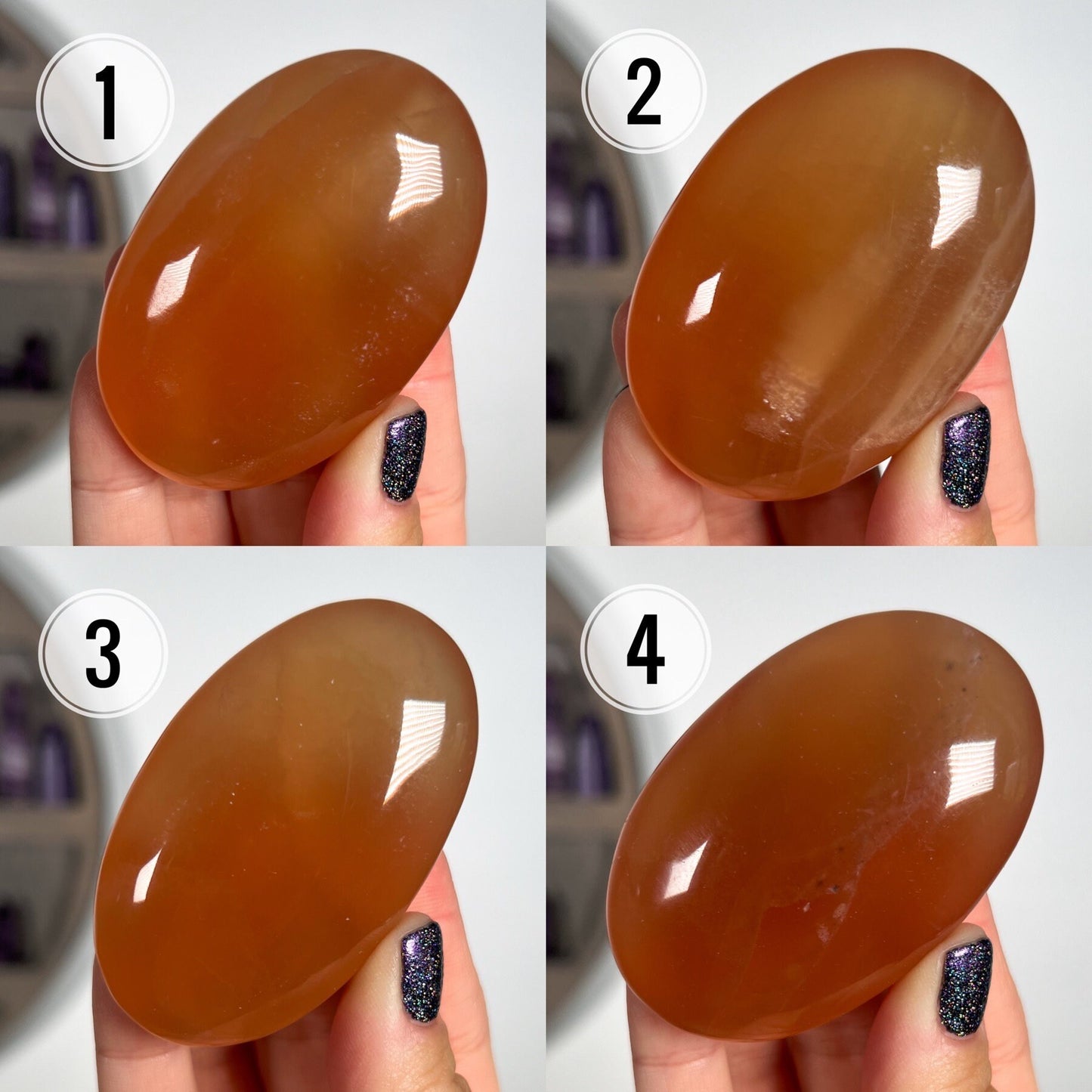 Honey Calcite Palm Stones