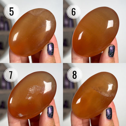Honey Calcite Palm Stones