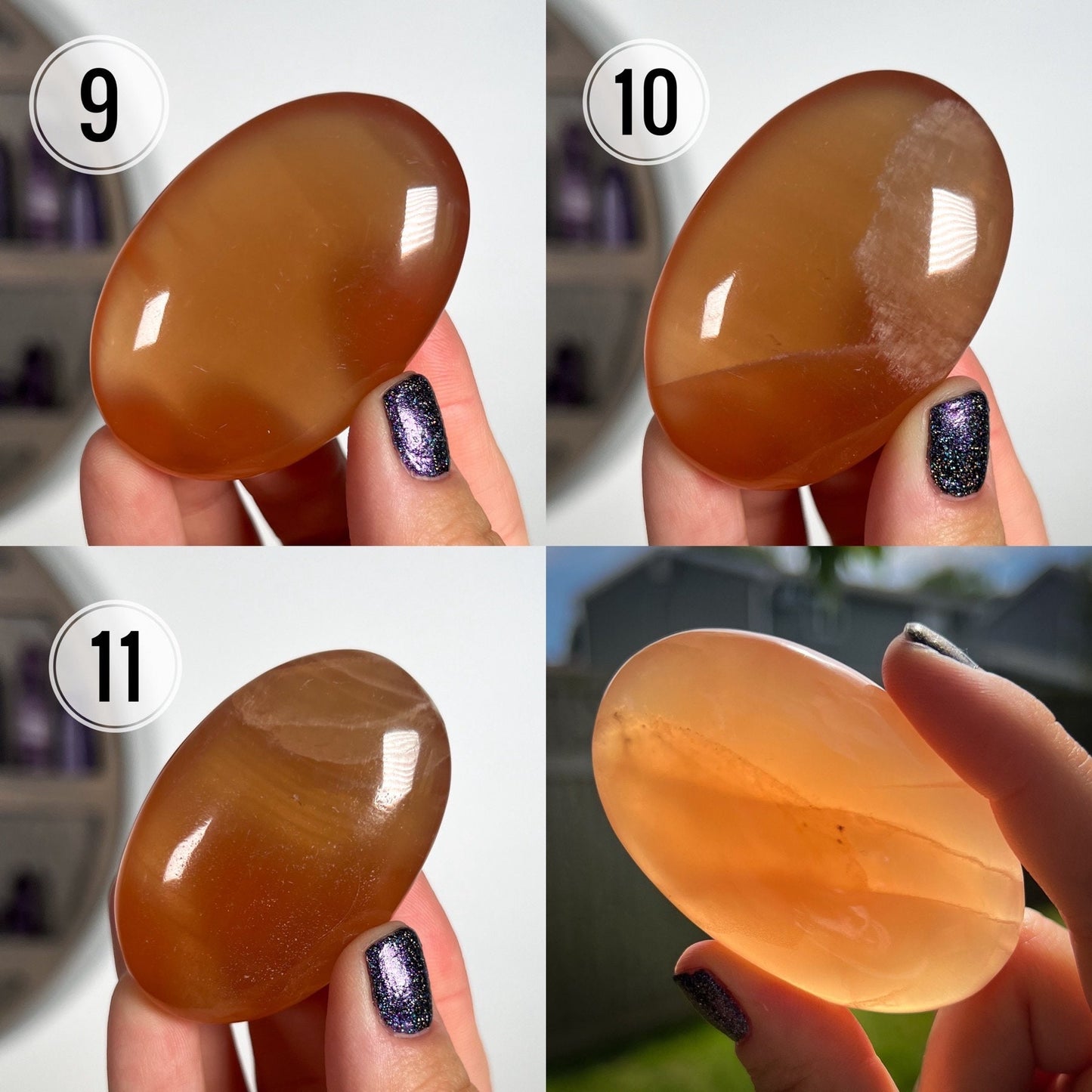 Honey Calcite Palm Stones