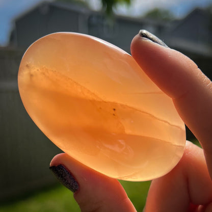 Honey Calcite Palm Stones