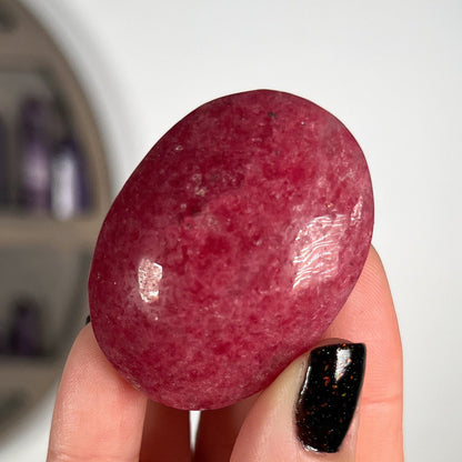 Gem Rhodonite Quartz Palm Stones