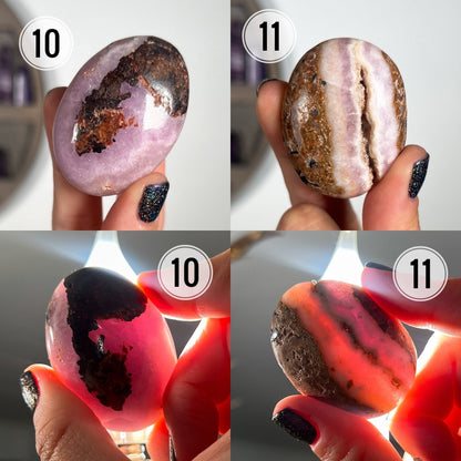 Pink Aragonite Palm Stones