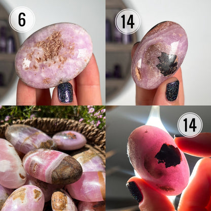 Pink Aragonite Palm Stones