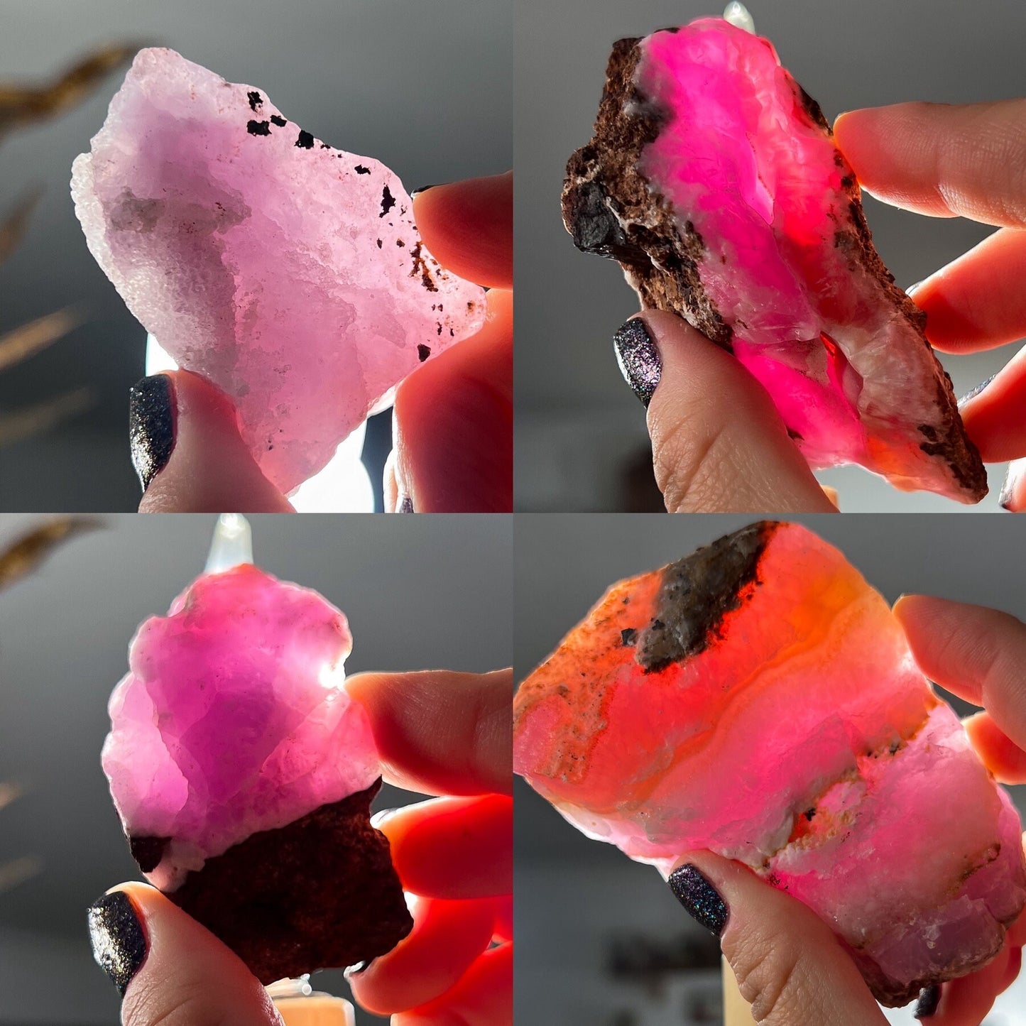 Raw Pink Aragonite Specimens