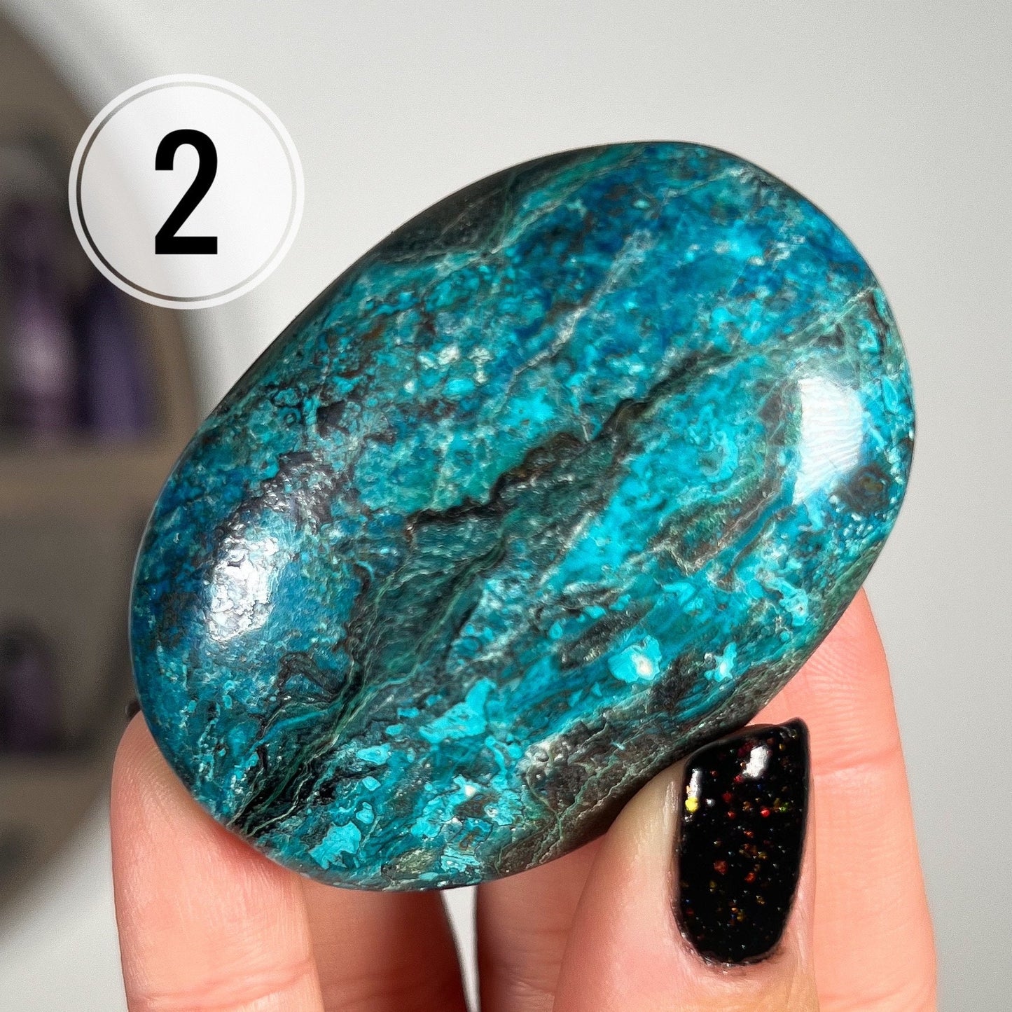 Shattuckite Palm Stones