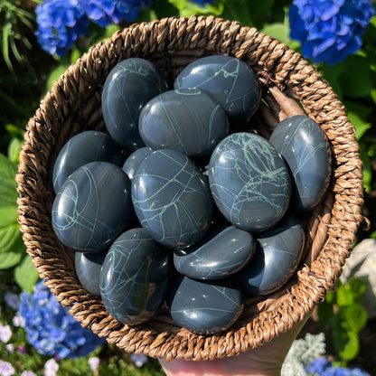Spider Obsidian Palm Stones
