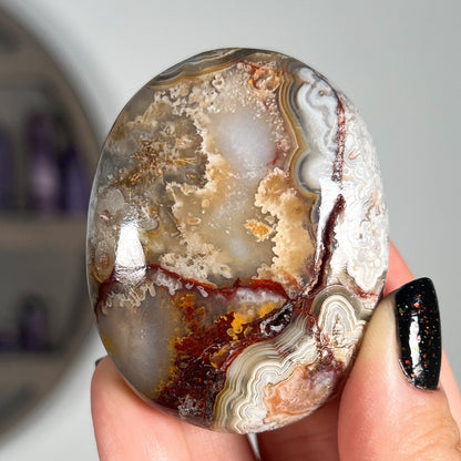 Crazy Lace Agate Palm Stones